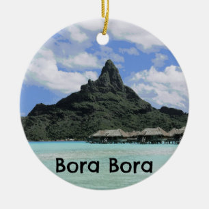 Dream Vacation Bora Bora Tahiti Atoll Formation Ceramic Ornament