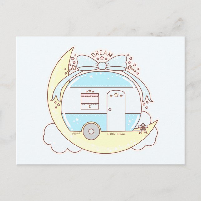 Dream Vintage Camper Trailer Postcard (Front)