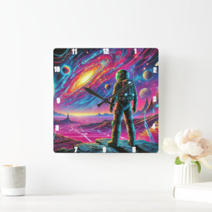 Dream Voyage Through Space Square Wall Clock