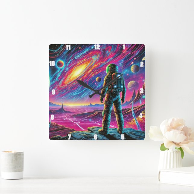Dream Voyage Through Space Square Wall Clock (Home)