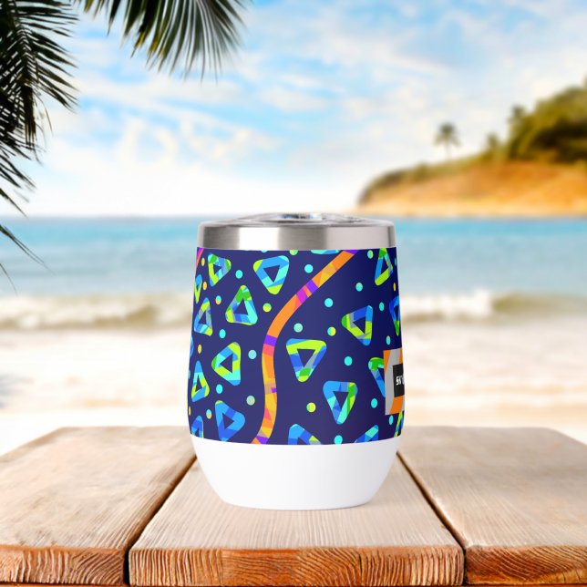 Dream Wave Festival - Electric Crumble 1 Thermal Wine Tumbler (Beach (Rotated))
