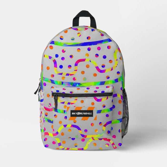 Dream Wave Festival - Rainbow Fiesta Printed Backpack (Front)