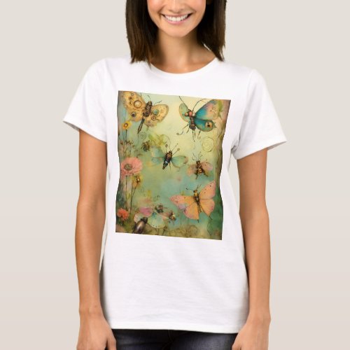 Dream Weaver A Surreal Butterfly Watercolor T_Shirt