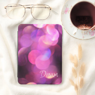 "Dream" White Script, Purple Sparkles Kindle Cover