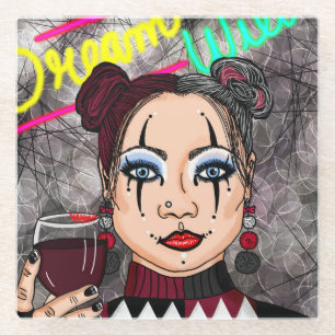 Dream Wild Goth Girl Glass Coaster