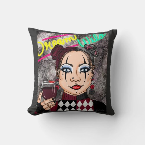 Dream Wild Goth Girl     Throw Pillow