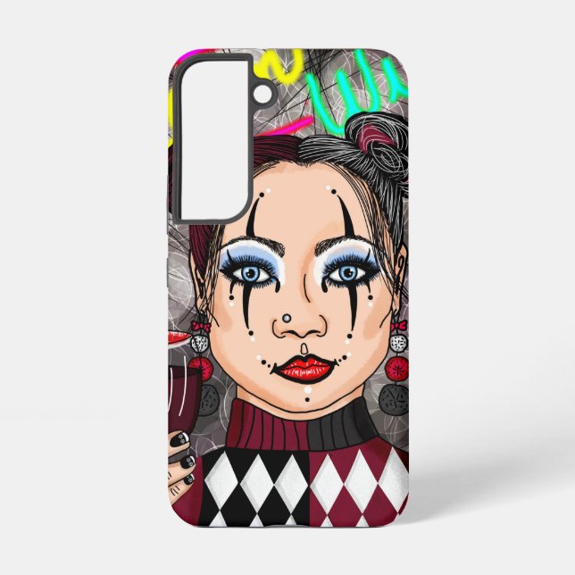 Dream Wild | Gothic Harlequin Jester Girl   Samsung Galaxy Case (Back)