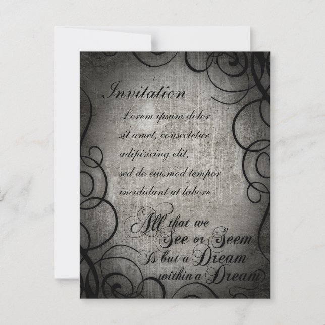 Dream Within A Dream Coordinates Invitation (Front)