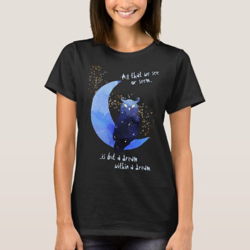 Dream Within a Dream Owl and Moon T_Shirt