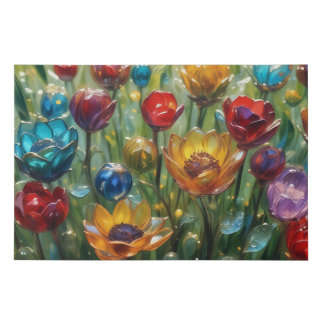 Dream within the flowers faux canvas print