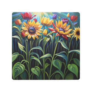 Dream within the flowers metal print