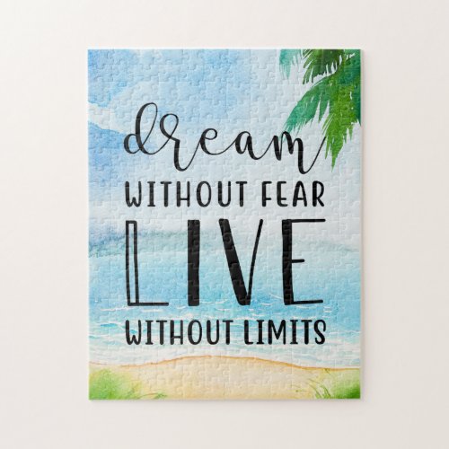 Dream Without Fear Beach Scene Jigsaw Puzzle