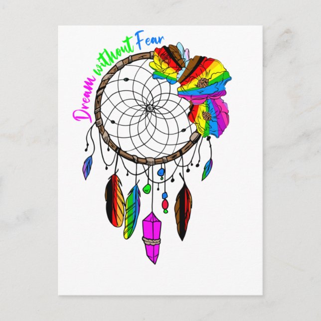 Dream Without Fear - LGBTQ+ Dream Catcher Postcard (Front)