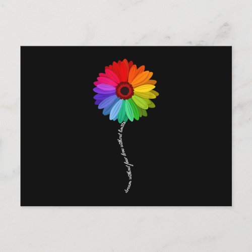 Dream Without Fear Love Without Limits Rainbow Postcard