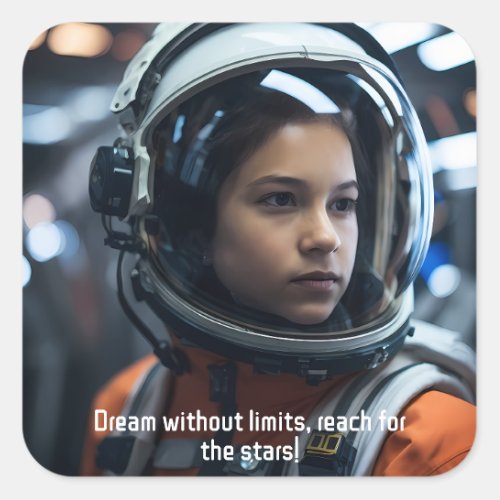 Dream without limits reach for the stars v2  square sticker