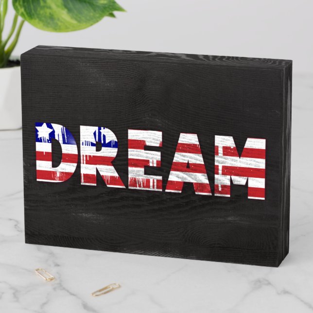 Dream Wood Box Sign (In Situ Horizontal)