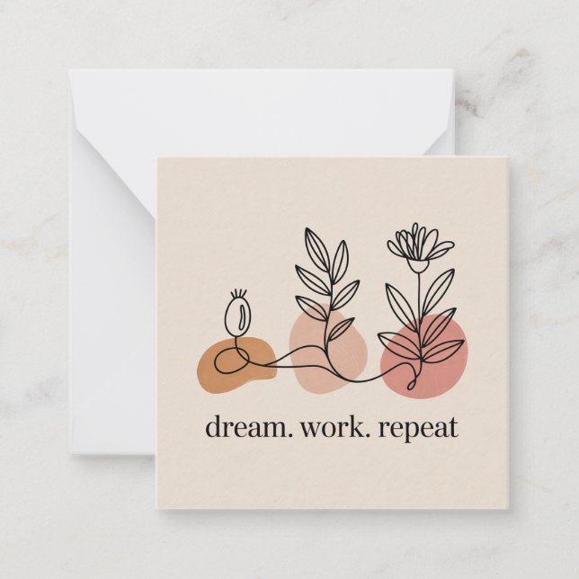 Dream. Work. Repeat Note Card (Front)