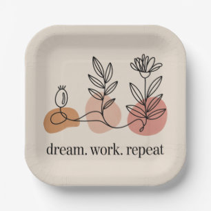 Dream. Work. Repeat Paper Plates