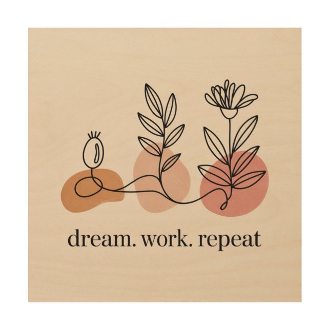 Dream. Work. Repeat Wood Wall Art (Front)