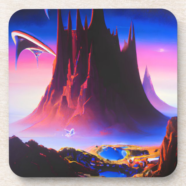 Dream World Oil Painting Beverage Coaster (Front)