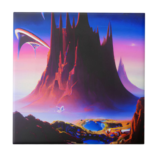 Dream World Oil Painting Ceramic Tile (Front)