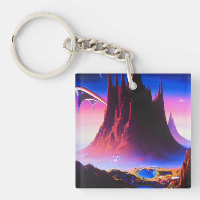 Dream World Oil Painting Keychain (Front)