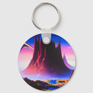 Dream World Oil Painting Keychain