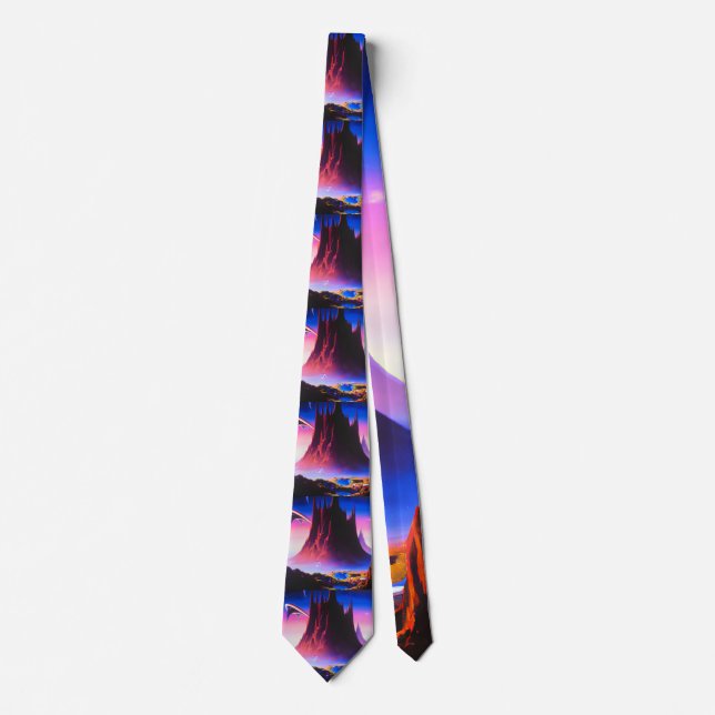 Dream World Oil Painting Neck Tie (Front)