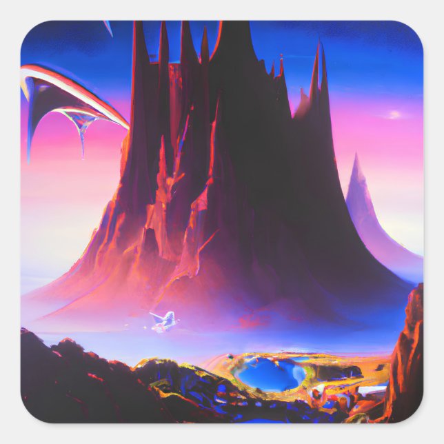 Dream World Oil Painting Square Sticker (Front)