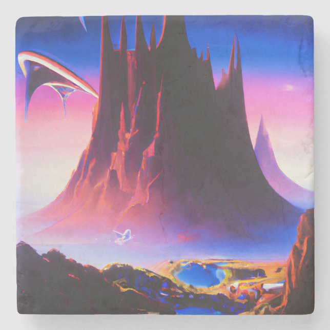 Dream World Oil Painting Stone Coaster (Front)
