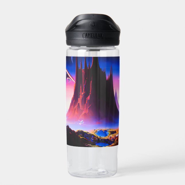 Dream World Oil Painting Water Bottle (Back)