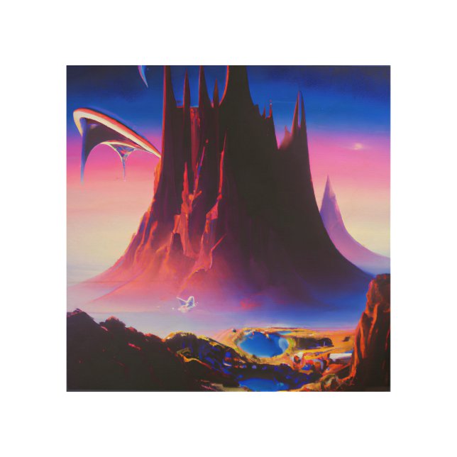Dream World Oil Painting Wood Wall Art (Front)
