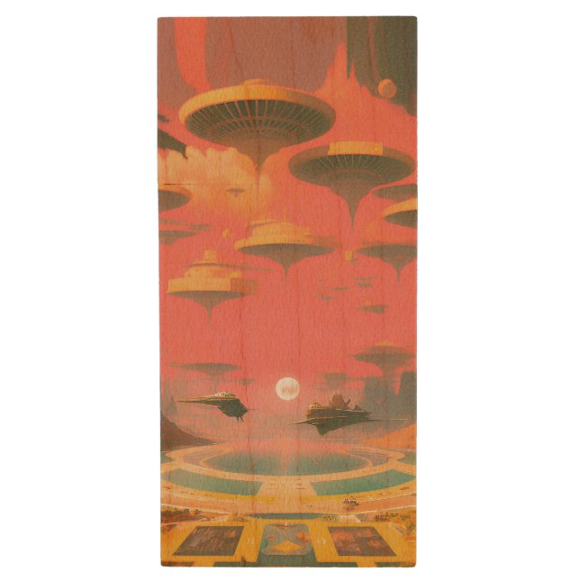 Dream World Wood Flash Drive (Front Vertical)
