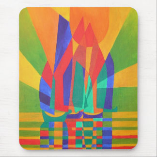 Dreamboat A Cubist Junk In Primary Colors Mouse Pad