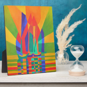 Dreamboat A Cubist Junk In Primary Colors Plaque