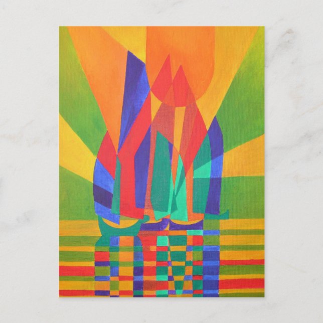 Dreamboat A Cubist Junk In Primary Colors Postcard (Front)