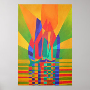 Dreamboat A Cubist Junk In Primary Colors Poster