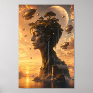 Dreambound Steampunk Sky Island Poster