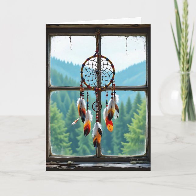 Dreamcatcher and Mountains | Happy Birthday Card (Front)