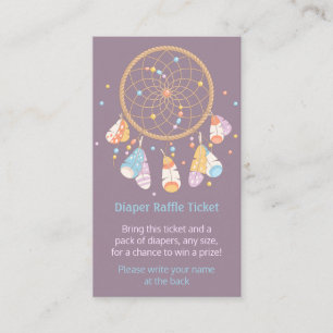 Dreamcatcher Baby Shower Diaper Raffle Ticket Enclosure Card