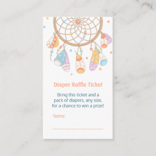 Dreamcatcher Baby Shower Diaper Raffle Ticket Enclosure Card