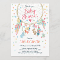 Dreamcatcher Baby Shower Invitation Tribal Boho