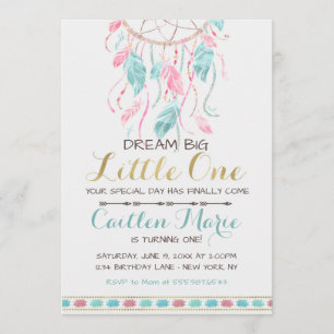 Dreamcatcher Birthday Invitation Boho Tribal