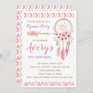 Dreamcatcher Birthday Party Invitation
