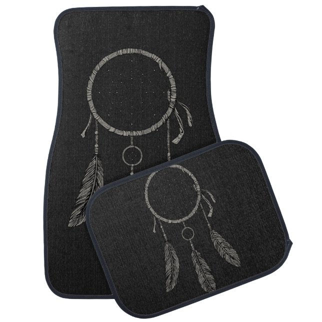 Dreamcatcher black car floor mat (Set)