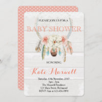 Dreamcatcher Boho Baby Shower Invitation