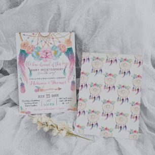 Dreamcatcher Boho Baby Shower Invitation Tribal
