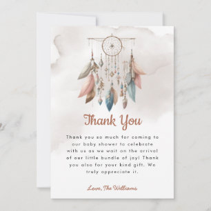 Dreamcatcher Boho Pastel Baby Show Thank You Card