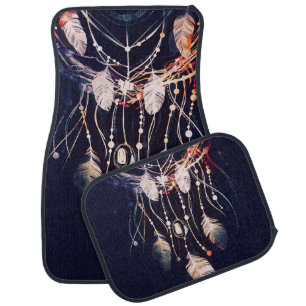 Dreamcatcher, branches, boho style, digital art. car floor mat