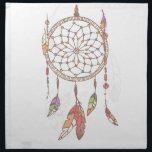 Dreamcatcher Cloth Napkin<br><div class="desc">Hand drawn native american dream catcher, beads and feathers</div>